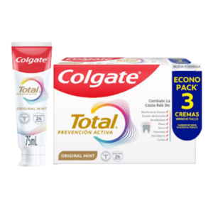 Crema Dental Colgate Total Original Mint Prevención Activa Caja X 3 Und